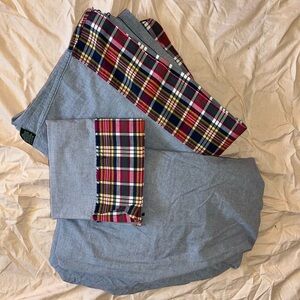 Ralph Lauren Garrison Plaid trim Twin Sheet Set With Pillowcase chambray vintage